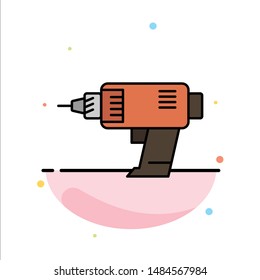 Drill, Power, Machine, Cordless, Electronics Abstract Flat Color Icon Template. Vector Icon Template background