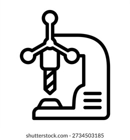 Drill Press Icon - Estilo de ícones de contorno preto para gerenciamento de produção