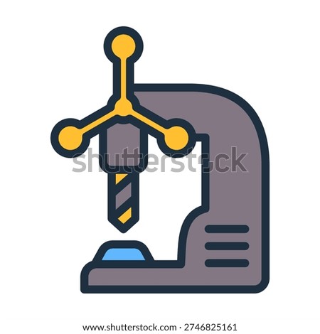Drill Press Icon - Lineal Color Outline Icons For Production Management