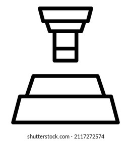 Drill Press Icon Outline Vector. Chrome Jdm. Gear Cycle