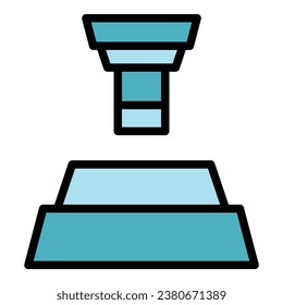 Drill press icon outline vector. Chrome jdm. Gear cycle color flat