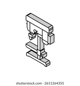 drill press tool work isometric icon vector. drill press tool work sign. isolated symbol illustration