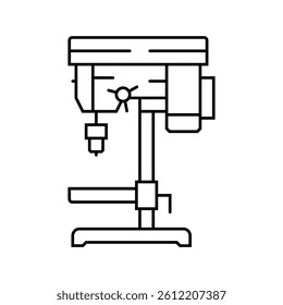 drill press tool work line icon vector. drill press tool work sign. isolated contour symbol black illustration