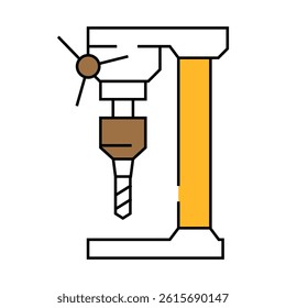 drill press tool work line icon vector. drill press tool work sign. isolated symbol illustration