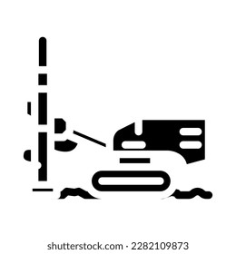 vector de icono de glifo de producción de cobre de la plataforma de perforación. signo de producción de cobre de perforación. ilustración de símbolo aislado