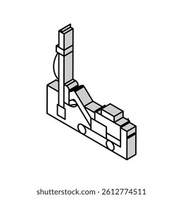 drill rig copper production isometric icon vector. drill rig copper production sign. isolated symbol illustration