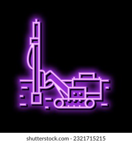 vector de señal de luz de neón de producción de cobre de la plataforma de perforación. signo de producción de cobre de perforación. ilustración de símbolo aislado