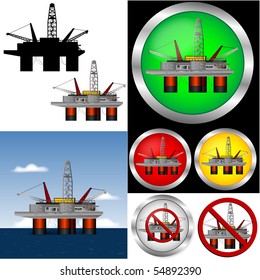 Drill rig Web Buttons and graphic set.