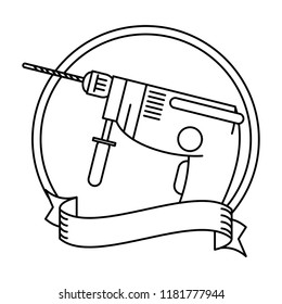 Drill round frame in black and white