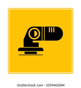 drill and saw symbol in yellow background