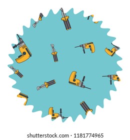 Drill and screwdriver round label