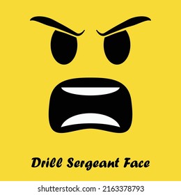 Drill Sergeant Face Face Logo Icon Vector Template Design Illustration.