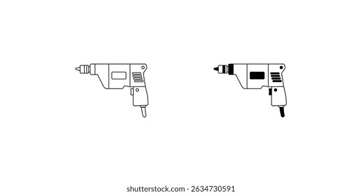 drill set icon with white background vector stock illustration
