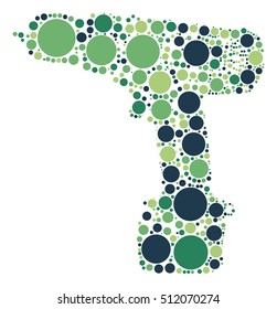 Drill shape vector design by color point
