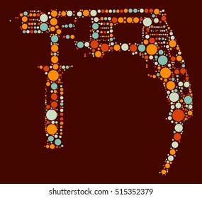 Drill shape vector design by color point
