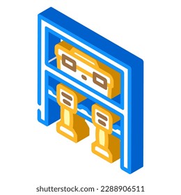 drill shelf garage tool isometric icon vector. drill shelf garage tool sign. isolated symbol illustration