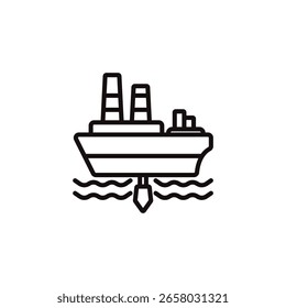 ícone de navio de perfuração coleção .estilo design com fundo

