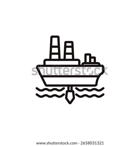 drill ship icon collection .design style with background
