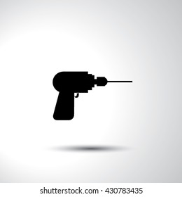 Drill sign flat icon illustration