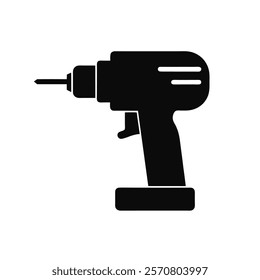 Drill Silhouette vector icon, Editable icon, cordless drill icon, Working tool