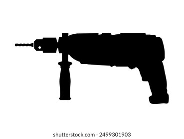 drill silhouette - vector illustration, icon