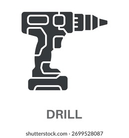 Vector de diseño de glifo de estilo simple de taladro