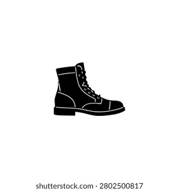 Drill team boot silhouette vector flat design on white background.
