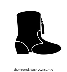 Drill team boots glyph icon. Clipart image isolated on white background svg