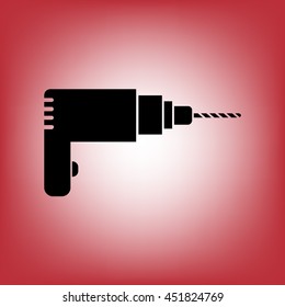 Drill - Tool For construction works.Vector icon.