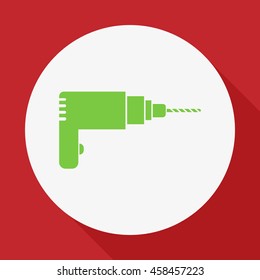 Drill - Tool For construction works.Vector icon.