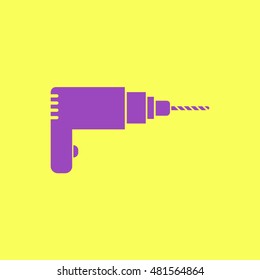 
Drill - Tool For construction works.Vector icon.