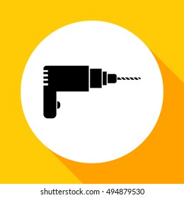 
Drill - Tool For construction works.Vector icon.