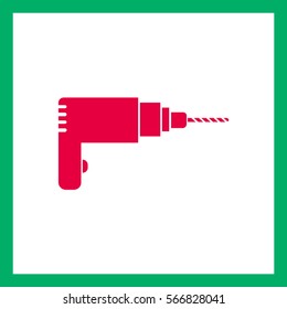 
Drill - Tool For construction works.Vector icon.