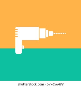 
Drill - Tool For construction works.Vector icon.