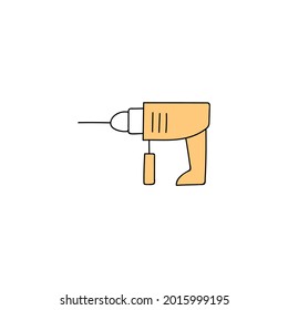 drill tool icon in color icon, isolated on white background 