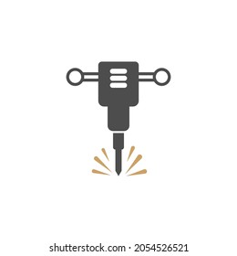 Drill tool icon logo design template vector