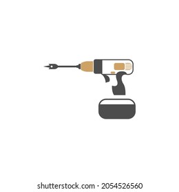 Drill tool icon logo design template vector