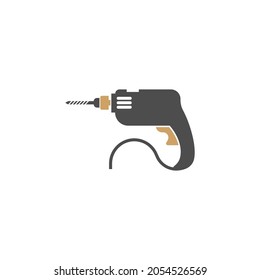 Drill tool icon logo design template vector