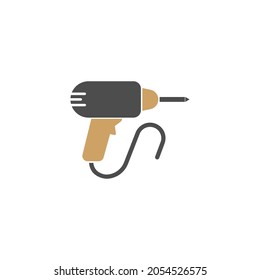 Drill tool icon logo design template vector