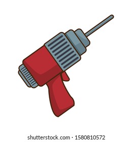 drill tool icon over white background, vector illustration