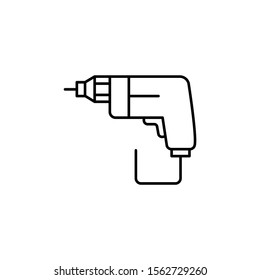 Drill tool icon. Simple line, outline vector of construction tools icons for ui and ux, website or mobile application