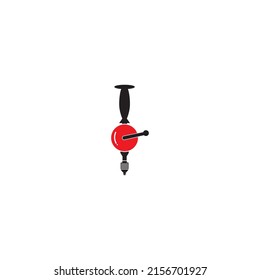 Drill-Tool Symbol, Vektorgrafik, Bausymbol und Hintergrund.
