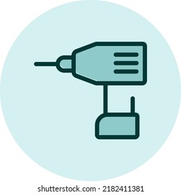 Drill tool, illustration, vector on a white background.