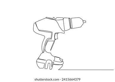 drill tool object work industry one line art design