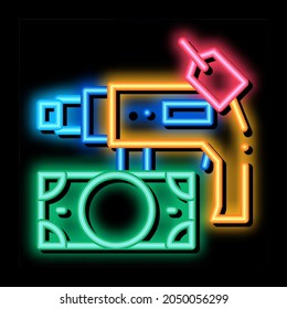 drill tool to pawnshop for money neon light sign vector. Glowing bright icon drill tool to pawnshop for money sign. transparent symbol illustration