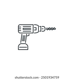 Drill, tool, repairs, building, interior icon, vector illustration