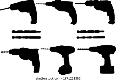 Drill tool in the set. Repair tool.