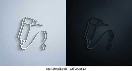 Drill tooth paper icon with shadow effect vector illuistration design