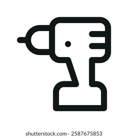 Drill UI icon, power tools simple line user interface vector symbol