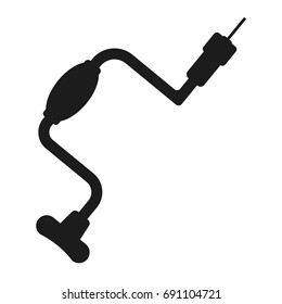 Drill Vector black icon on white background.